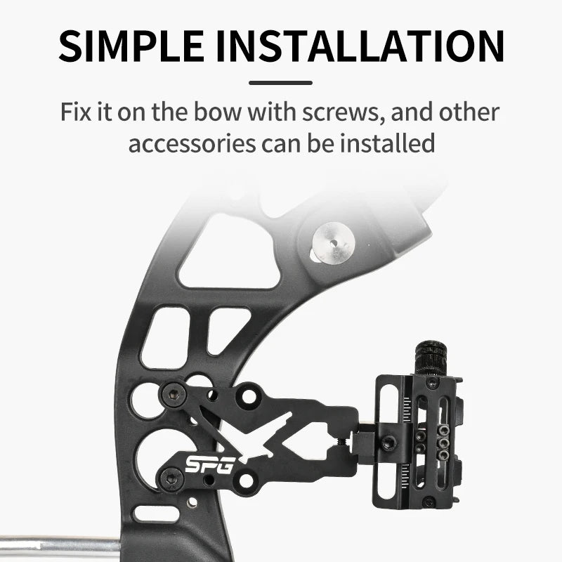 Dark Slate Gray SPG Archery Sight – 5-Pin Adjustable Aluminium Alloy Bow Sight with Fiber Optic Pins (Black) SPG