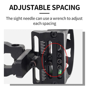 White Smoke SPG Archery Sight – 5-Pin Adjustable Aluminium Alloy Bow Sight with Fiber Optic Pins (Black) SPG