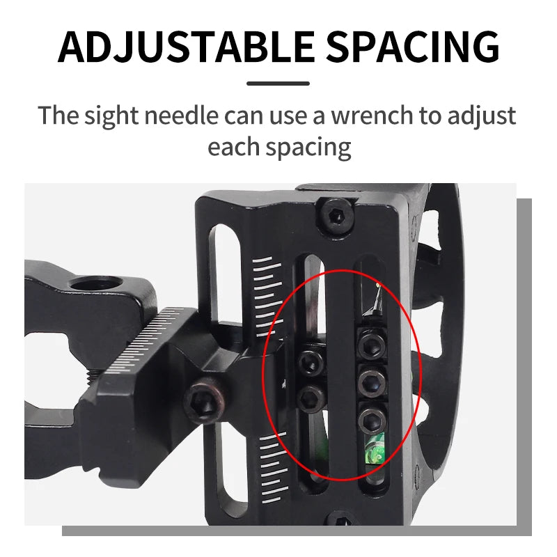 White Smoke SPG Archery Sight – 5-Pin Adjustable Aluminium Alloy Bow Sight with Fiber Optic Pins (Black) SPG