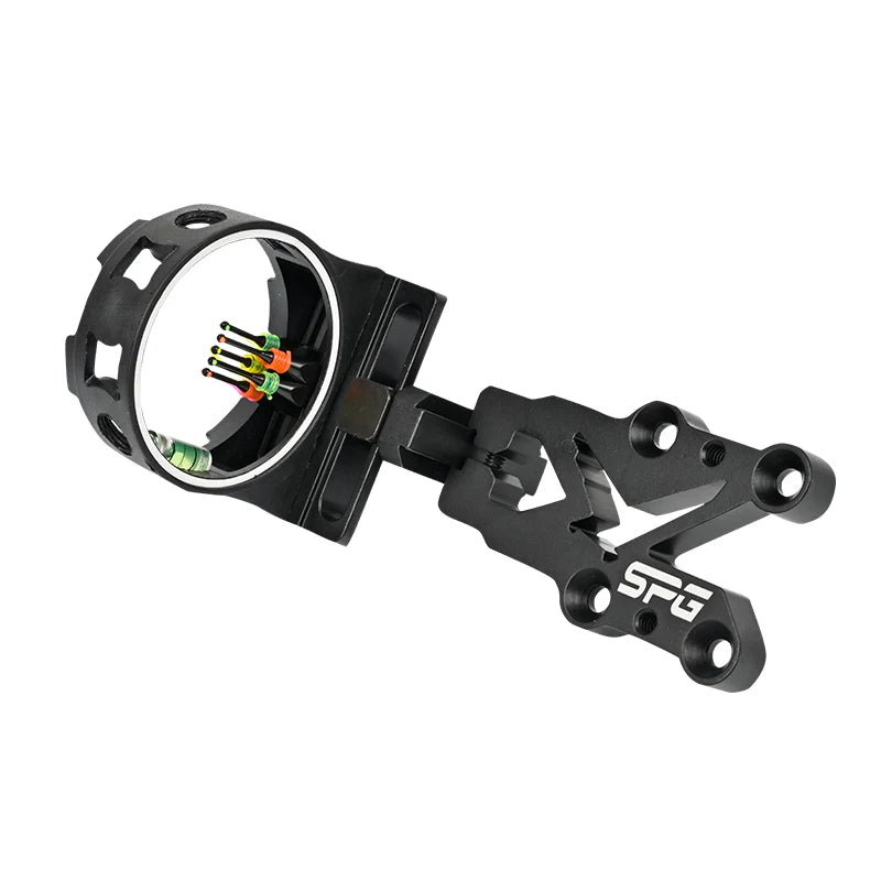 Dark Slate Gray SPG Archery Sight – 5-Pin Adjustable Aluminium Alloy Bow Sight with Fiber Optic Pins (Black) SPG