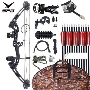 Dark Slate Gray SPG Arrow Shooting Archery Compound Bow Fiberglass Carbon Fiber Compound Bow and Arrow Set INDIAN SLINGSHOT
