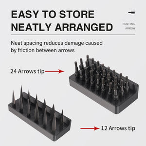 Dark Slate Gray SPG Arrow Tip Storage Rack | 12 & 24 Slot PETG Holder for Arrow Points SPG