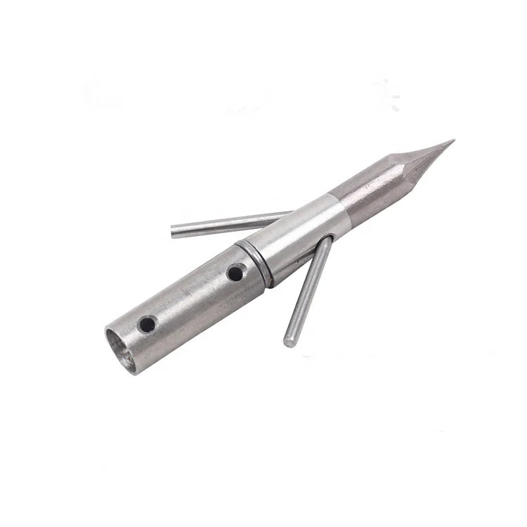 Dark Gray SPG Bowfishing Arrow Tip YL003 – 8 mm OD Stainless Steel Mechanical Dart (Screw-In) SPG