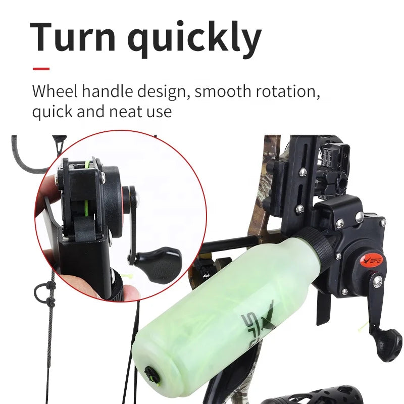 Light Gray SPG Bowfishing Reel – Compound Bow Fishing Reel with 40m Rope | Durable PE Material & Smooth Operation SPG
