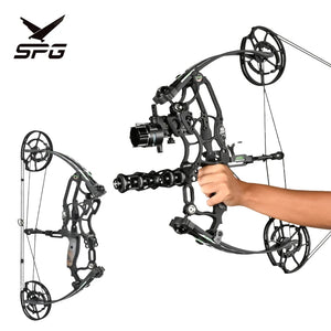 Dark Slate Gray SPG CNC Integrated Compound Bow – 6061 Aluminum Alloy | Adjustable 45–75 lbs | ATA 20" | 380FPS Ball Speed SPG