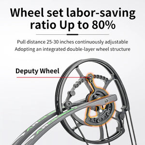 Dark Slate Gray SPG CNC Integrated Compound Bow – 6061 Aluminum Alloy | Adjustable 45–75 lbs | ATA 20" | 380FPS Ball Speed SPG