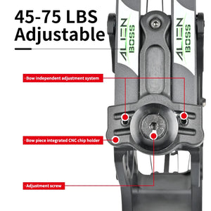 Dim Gray SPG CNC Integrated Compound Bow – 6061 Aluminum Alloy | Adjustable 45–75 lbs | ATA 20" | 380FPS Ball Speed SPG