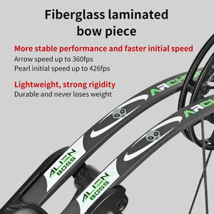 Light Gray SPG DL Dual-Purpose Compound Bow | Carbon Fiber Riser with Laminated Fiberglass Limbs (30–70 LBS, 20" ATA, Black) SPG