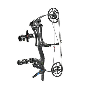 Dark Slate Gray SPG DL Dual-Purpose Compound Bow | Carbon Fiber Riser with Laminated Fiberglass Limbs (30–70 LBS, 20" ATA, Black) SPG