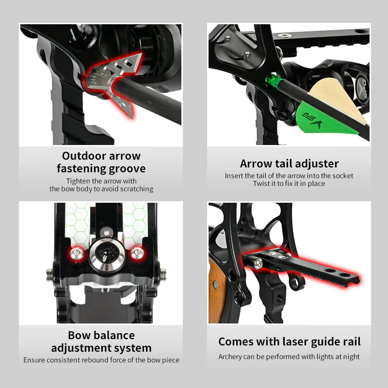 Black SPG Dual-Purpose Compound Bow – CNC Machined 17" ATA | Adjustable 30–75 lbs Draw Weight | High-Speed 380FPS | Black/Grey/Silver SPG