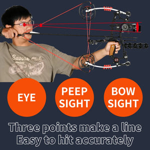 Dark Slate Gray SPG Dual-Purpose Compound Bow – CNC Machined 17" ATA | Adjustable 30–75 lbs Draw Weight | High-Speed 380FPS | Black/Grey/Silver SPG