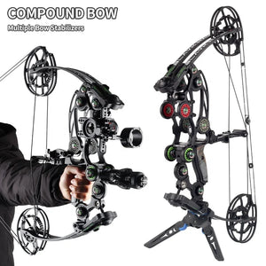 Dark Slate Gray SPG Dual-Purpose Compound Bow – Adjustable 40–70 LBS, Aluminum Alloy, 63cm Length, Black SPG