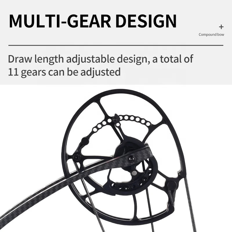 White Smoke SPG Dual-Purpose Compound Bow – Adjustable 40–70 LBS, Aluminum Alloy, 63cm Length, Black SPG