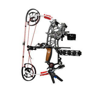 Light Gray SPG Dual-Purpose Compound Bow – CNC Machined 17" ATA | Adjustable 30–75 lbs Draw Weight | High-Speed 380FPS | Black/Grey/Silver SPG