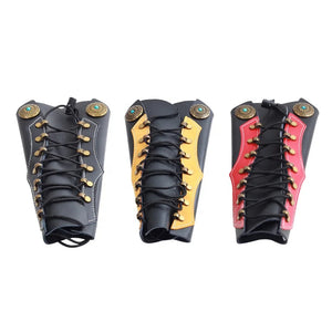 Dark Slate Gray SPG Leather Archery Arm Guard | Cowhide Forearm Protector | Adjustable Bracer SPG