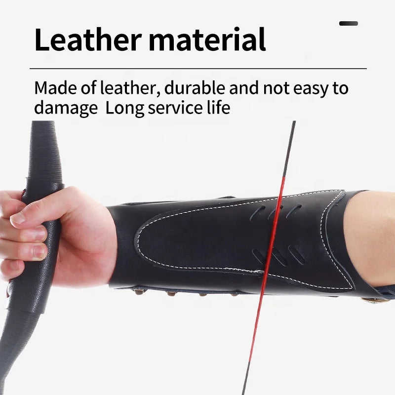 Dark Slate Gray SPG Leather Archery Arm Guard – Adjustable Forearm Protector for Recurve & Compound Bows | Black, Red, Brown SPG