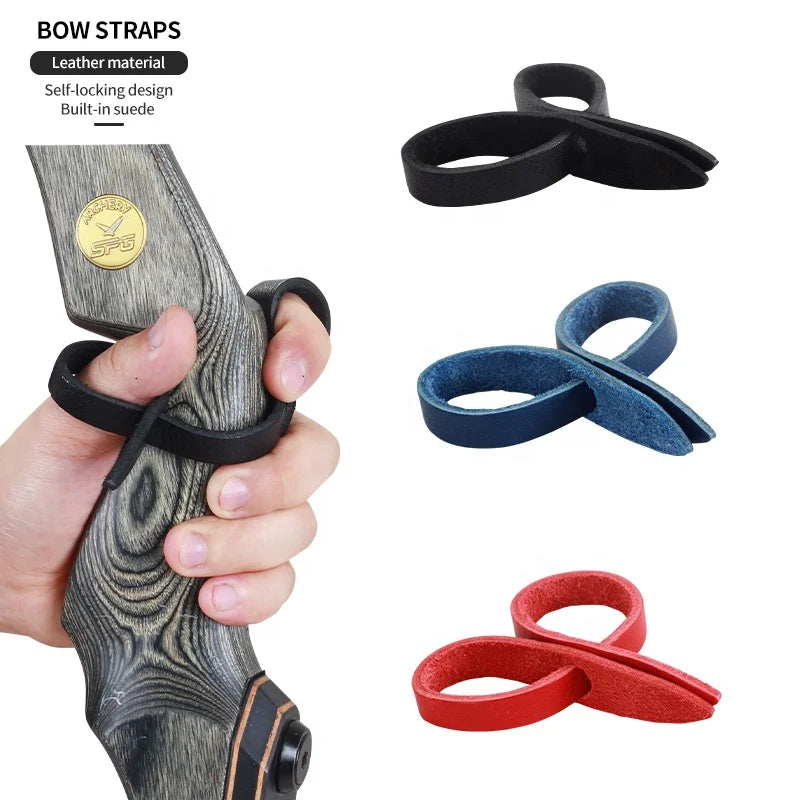 Dark Gray SPG Leather Bow Wrist Sling Yoke | Adjustable Comfortable Grip Strap SPG