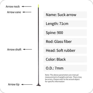 White Smoke SPG Fiberglass Sucker Arrows 71cm | Safe 7mm Rubber Tip Practice Arrows SPG