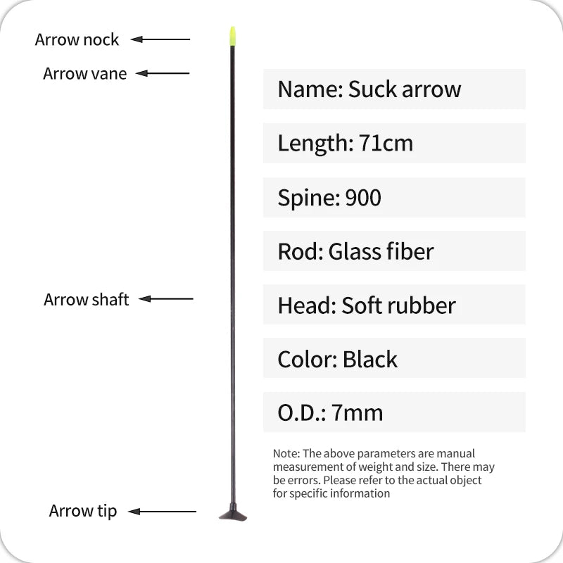 White Smoke SPG Fiberglass Sucker Arrows 71cm | Safe 7mm Rubber Tip Practice Arrows SPG