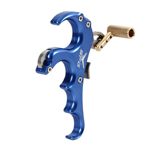Dark Slate Blue SPG Archery 4-Finger Compound Bow Release | Aluminum Thumb Trigger Aid for Compound Bows SPG