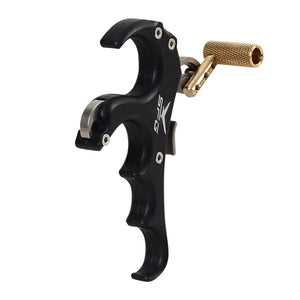 Black SPG Archery 4-Finger Compound Bow Release | Aluminum Thumb Trigger Aid for Compound Bows SPG