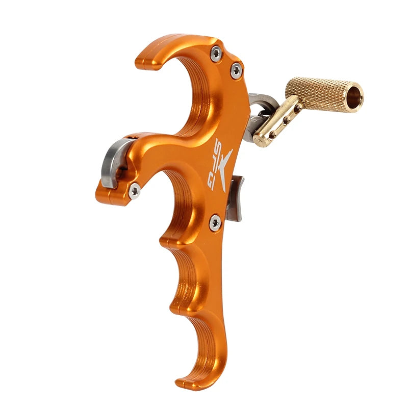 Chocolate SPG Archery 4-Finger Compound Bow Release | Aluminum Thumb Trigger Aid for Compound Bows SPG