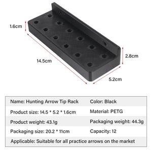 Dark Slate Gray SPG Arrow Tip Storage Rack | 12 & 24 Slot PETG Holder for Arrow Points SPG