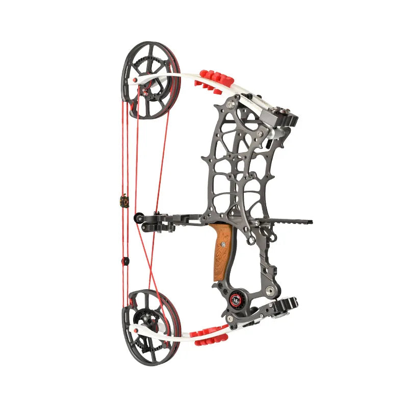 Dim Gray SPG Dual-Purpose Compound Bow – CNC Machined 17" ATA | Adjustable 30–75 lbs Draw Weight | High-Speed 380FPS | Black/Grey/Silver SPG
