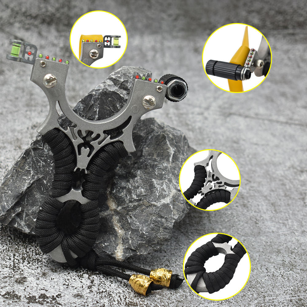 Light Slate Gray Shadow Spider Aluminum Alloy Slingshot with Laser Sight – Outdoor Precision Shooting Accessory Kit INDIAN SLINGSHOT