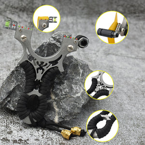 Light Slate Gray Shadow Spider Aluminum Alloy Slingshot with Laser Sight – Outdoor Precision Shooting Accessory Kit INDIAN SLINGSHOT