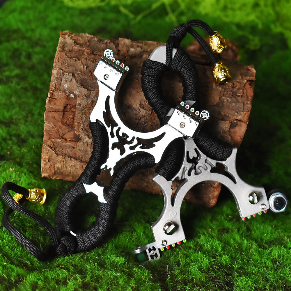 Dark Slate Gray Shadow Spider Aluminum Alloy Slingshot with Laser Sight – Outdoor Precision Shooting Accessory Kit INDIAN SLINGSHOT