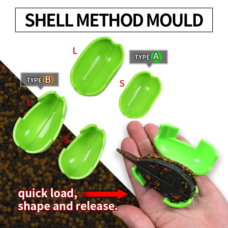 Shell Method Mould Quick Release Set for Carp Fishing Feeders