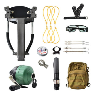 Dark Slate Gray Professional Fishing Set Slingshots Outdoor Shooting Fish Arrow Precision Shooting Slingshot Package INDIAN SLINGSHOT