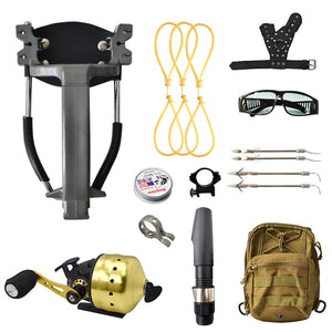 Dark Slate Gray Professional Fishing Set Slingshots Outdoor Shooting Fish Arrow Precision Shooting Slingshot Package INDIAN SLINGSHOT