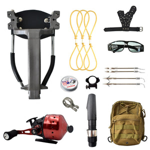 Dark Slate Gray Professional Fishing Set Slingshots Outdoor Shooting Fish Arrow Precision Shooting Slingshot Package INDIAN SLINGSHOT