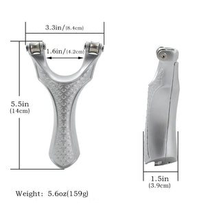 Gray Silver Grid Pulley Design Alloy Slingshot MARKSMAN