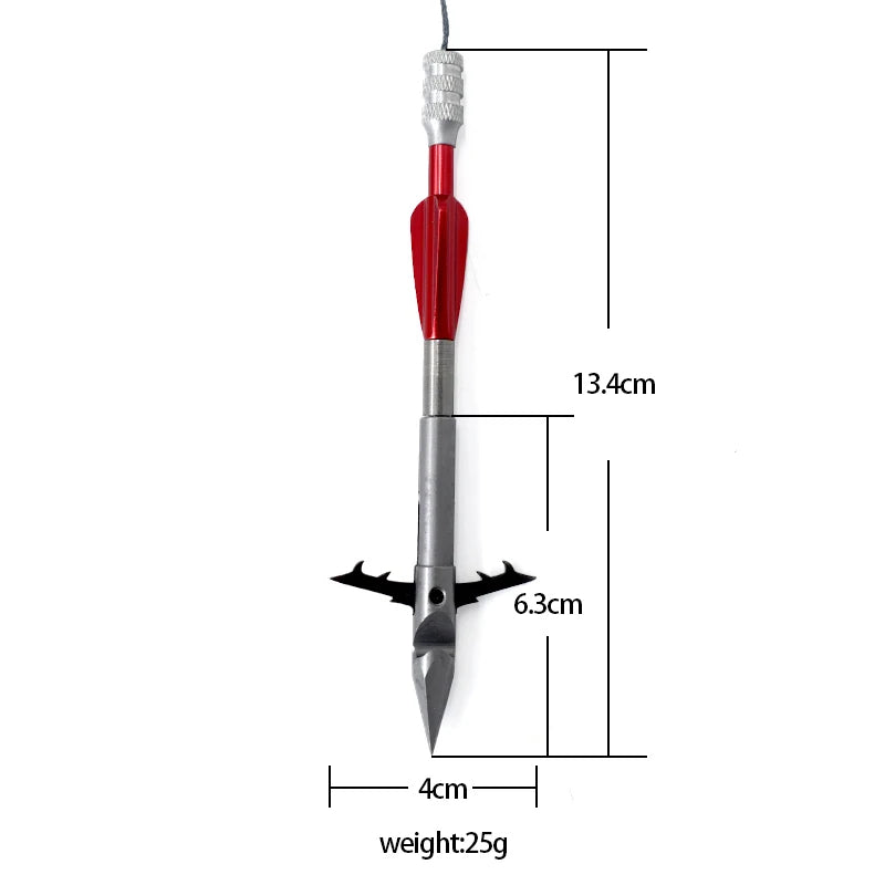 Six Facets Red Tails Stainless Steel Fishing Dart