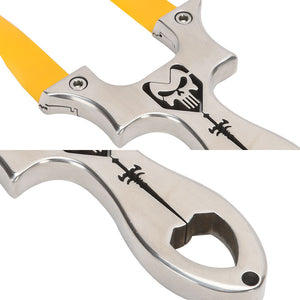 Light Gray Skull Sword Stainless Steel Slingshot MARKSMAN