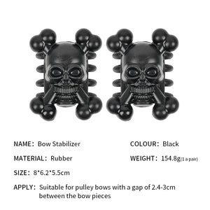 Dark Slate Gray SPG Skull Bow Stabilizer Dampener (Pair) — Split Limb Compound Bow SPG