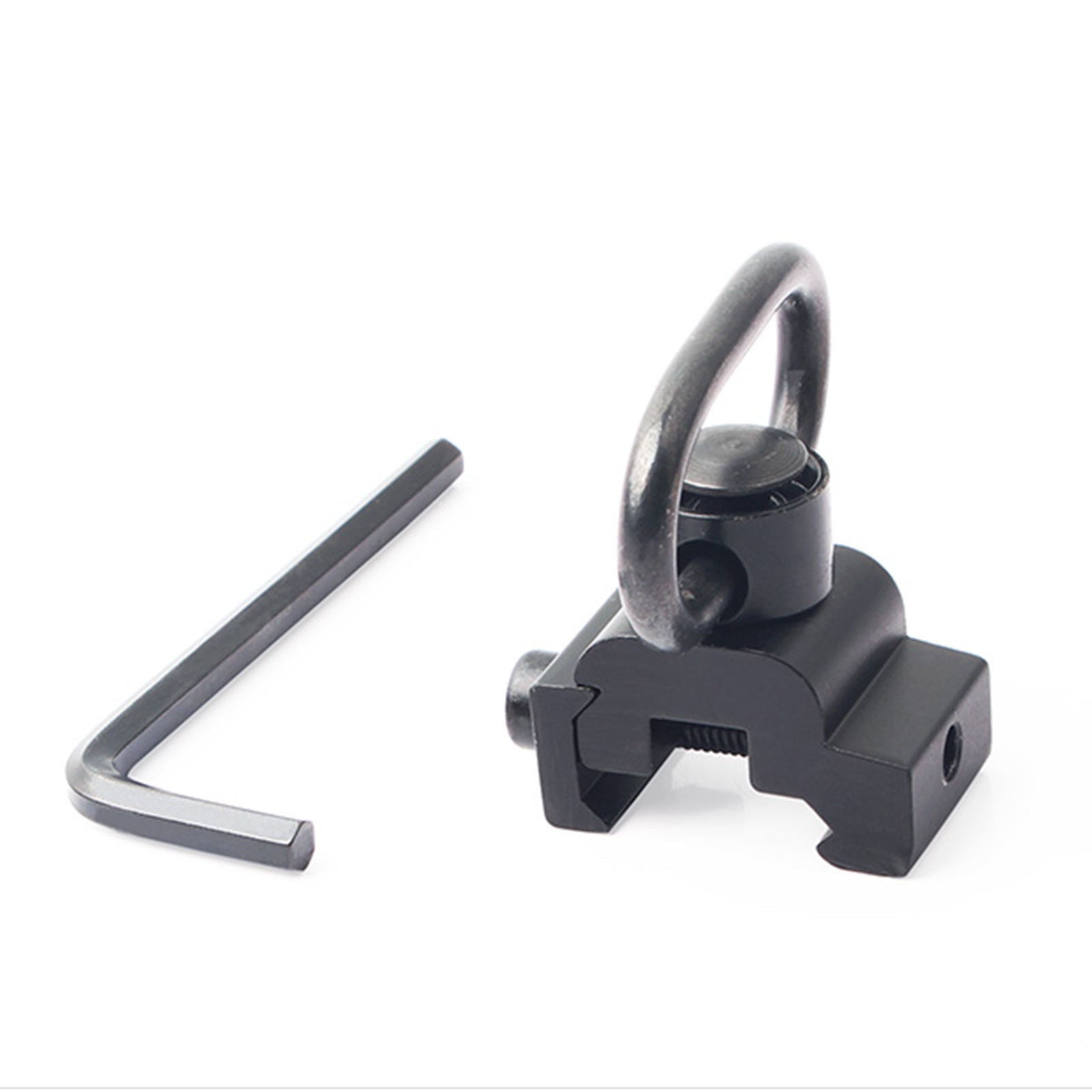 White Smoke Heavy Duty Metal QD Sling Mount Quick Detach Push Button Loop – Rail Attachment Adapter INDIAN SLINGSHOT