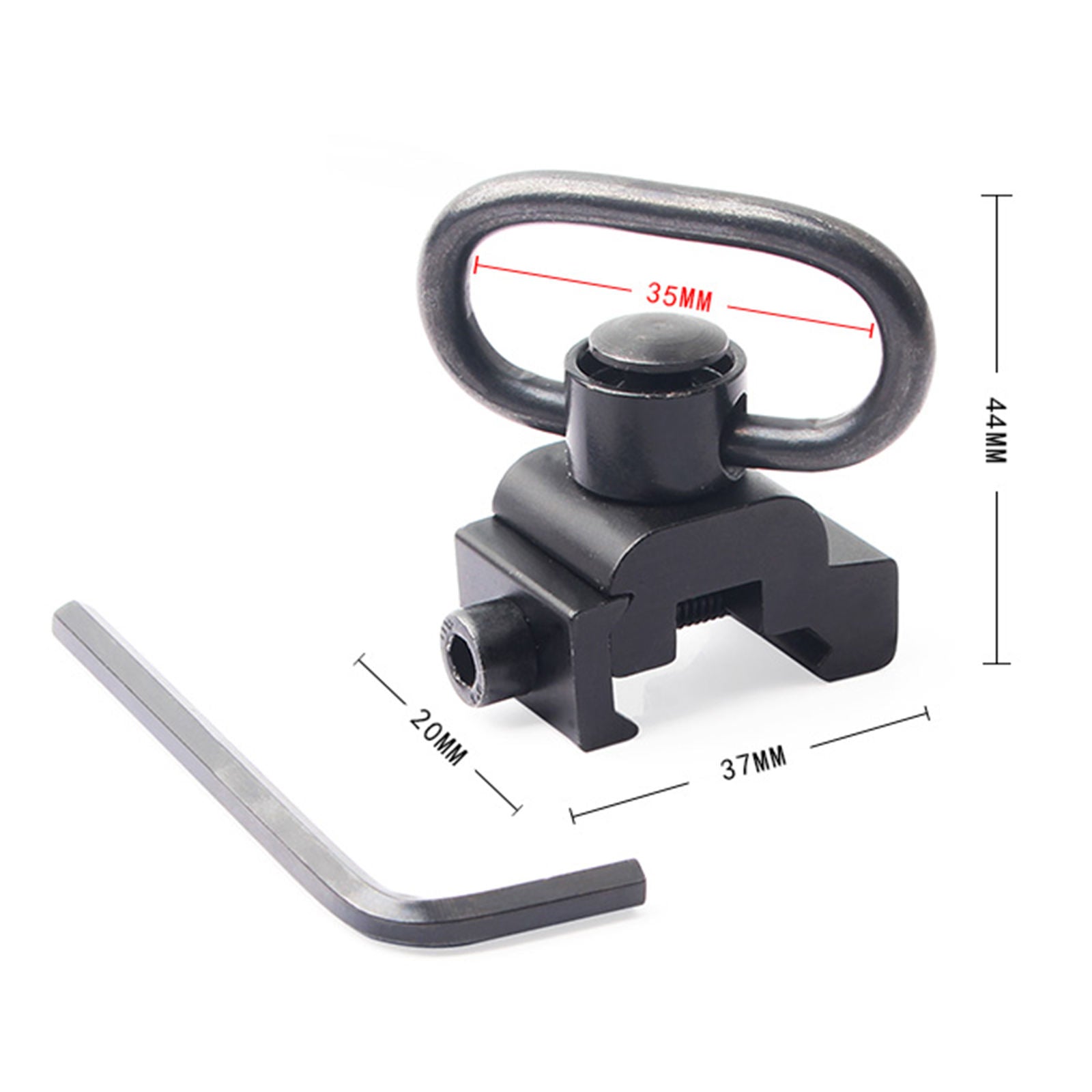 White Smoke Heavy Duty Metal QD Sling Mount Quick Detach Push Button Loop – Rail Attachment Adapter INDIAN SLINGSHOT