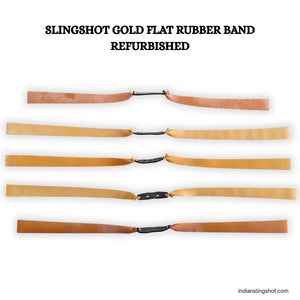 White Smoke Slingshot Gold Flat Rubber Band Refurbished – 5 & 10 Pcs Pack MARKSMAN