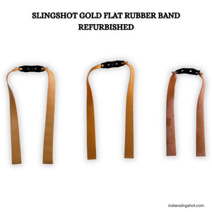 White Smoke Slingshot Gold Flat Rubber Band Refurbished – 5 & 10 Pcs Pack MARKSMAN