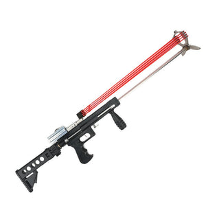 Dark Slate Gray Powerful Slingshot Rifle With 16 Strand Round Rubber Band Fishing Outdoor Target Shooting MARKSMAN