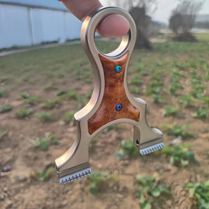 Dim Gray Stainless Resin Grip Pro Slingshot with Dragon Tooth Quick Band Lock System INDIAN SLINGSHOT