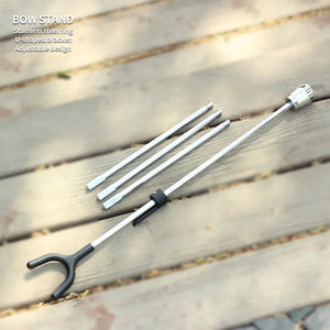 Gray SPG Stainless Steel Adjustable Recurve Bow Stand – Foldable Archery Ground Holder SPG