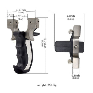 Dark Slate Gray Retro Tail Handle Stainless Steel Slingshot MARKSMAN