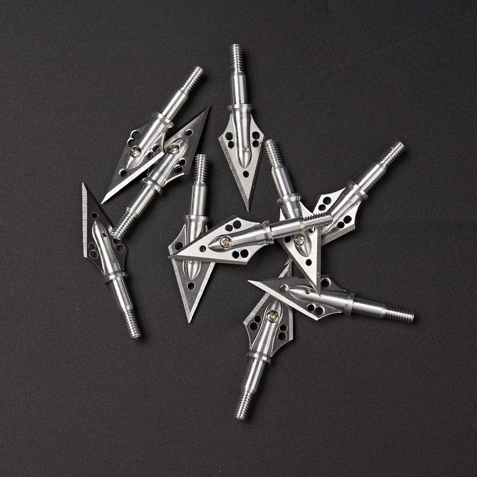 Dark Slate Gray Stainless Steel Broadhead Arrow Tips – Precision Archery Arrowheads for Recurve, Compound & Crossbow INDIAN SLINGSHOT