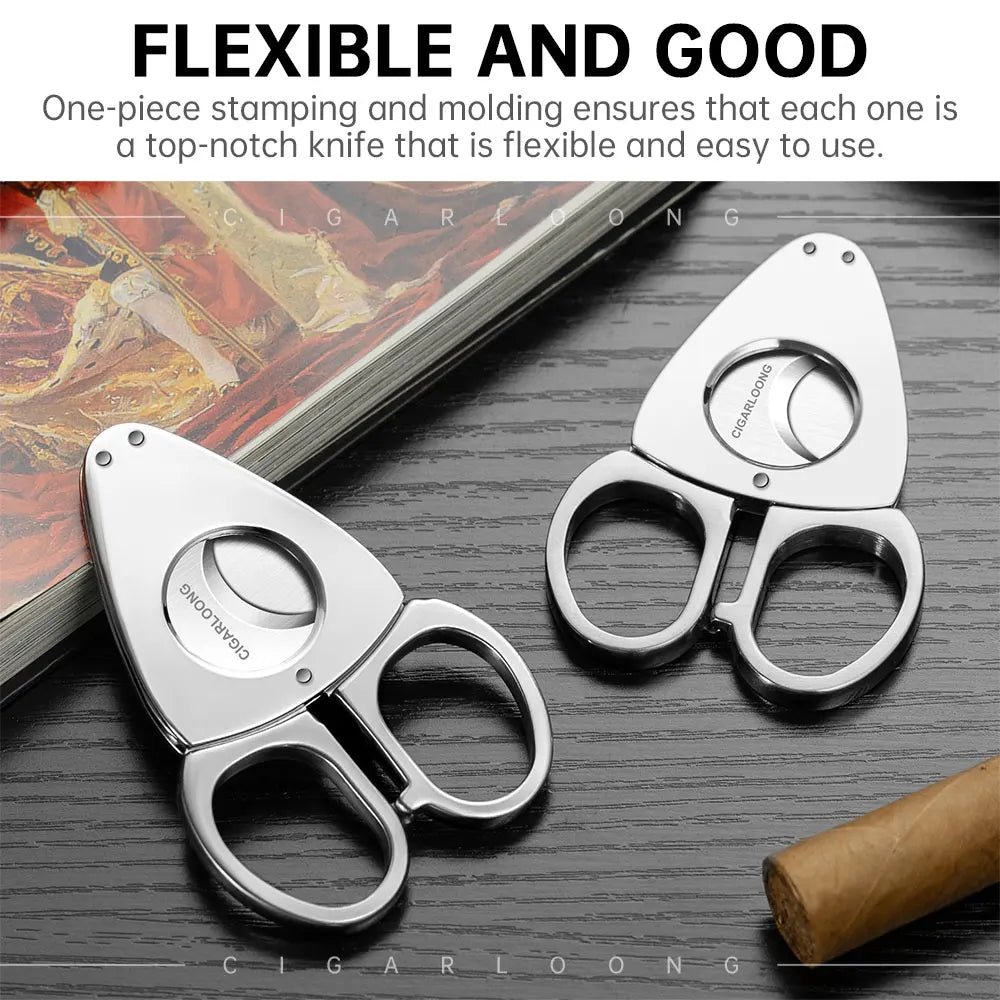 Luxury Stainless Steel Double Blade Cigar Cutter
