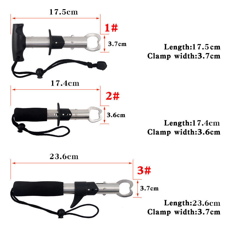 Portable Stainless Steel Fish Grip Tool | Fish Control Device with Non-Slip Handle & Lanyard